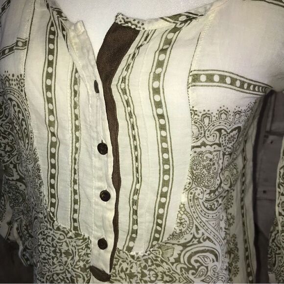 Eye Candy Paisley Printed Top Blouse Shirt - Picture 7 of 8